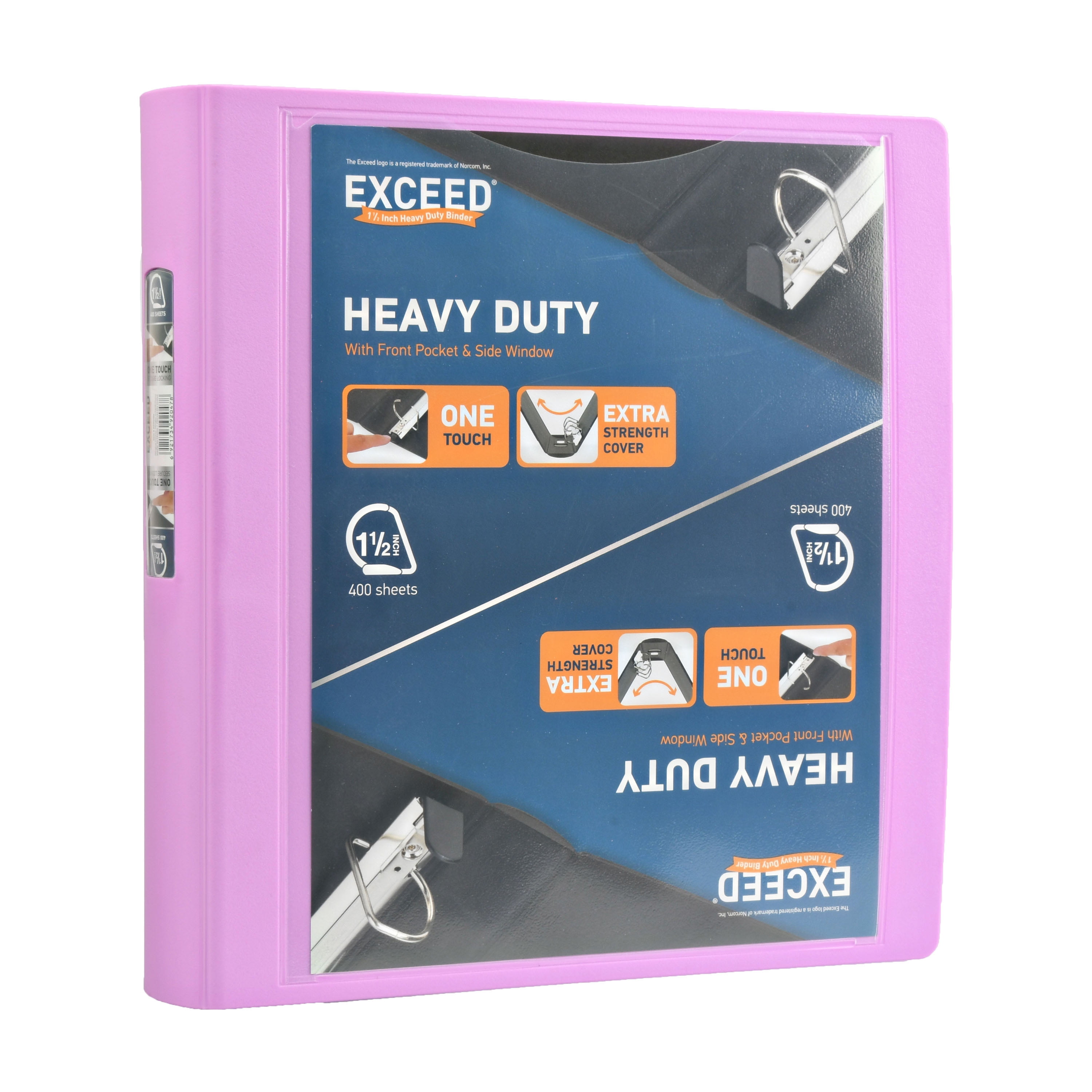 Exceed 3Ring HeavyDuty Binder, 1.5" Violet Bloom, Slant Ring