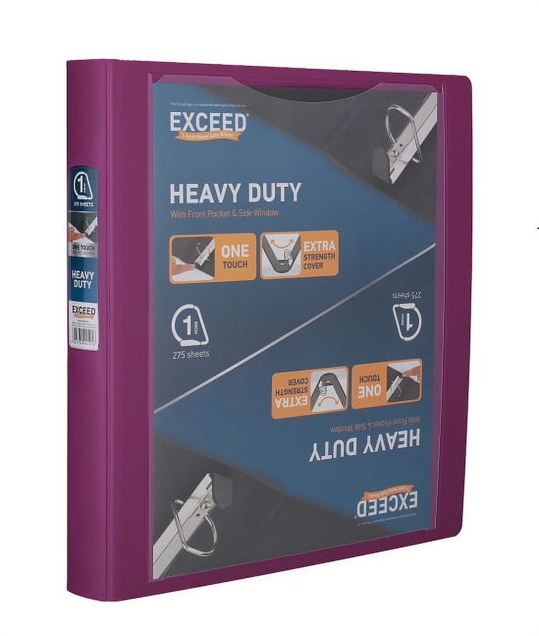 Exceed 3-Ring Heavy Duty Binder, 1” Purple, Slant Ring