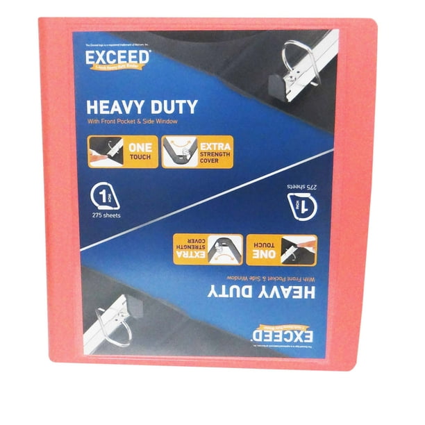 Exceed 3Ring Heavy Duty Binder, 1 inch Binder Ring Size, Slant DRing