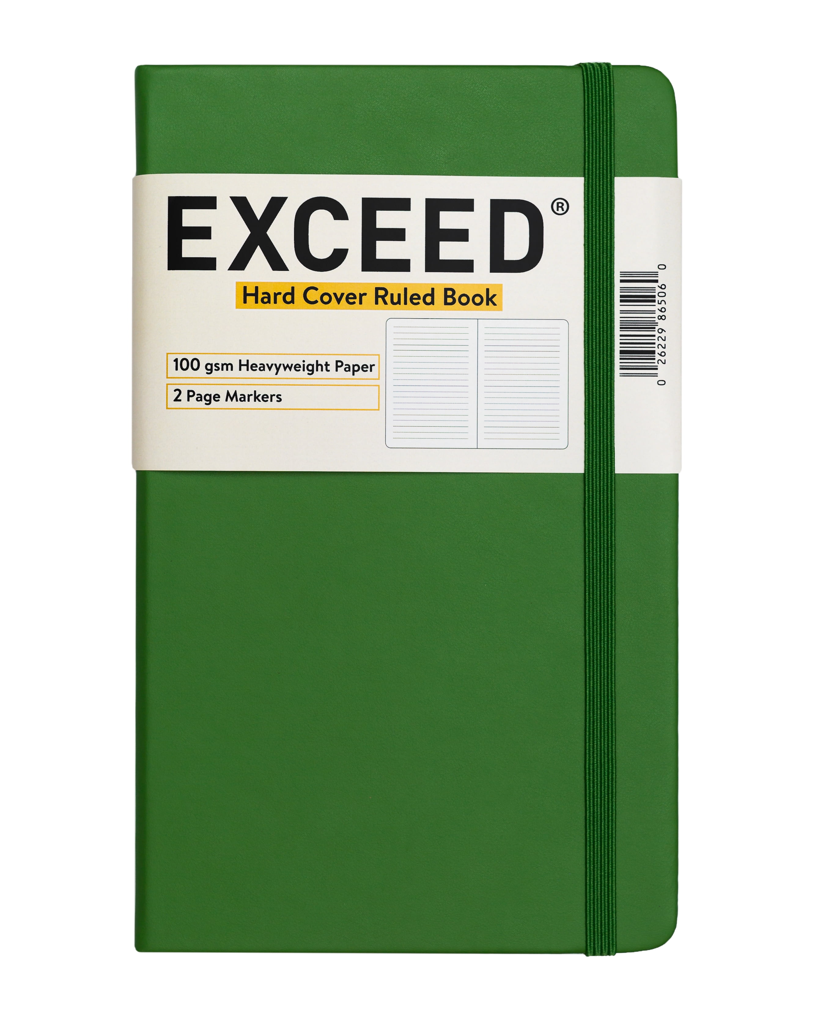 Exceed Hard Cover Medium Ruled Journal, Moss Green, 120 Sheets, 100 GSM