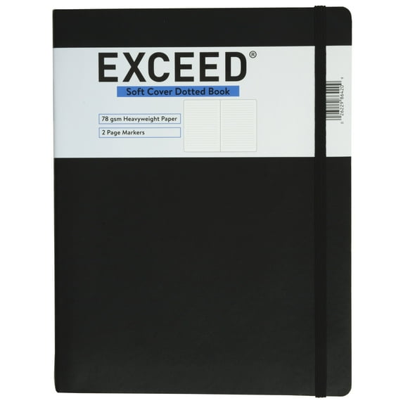 Exceed Large Journal, Dot Grid, 96 Pages, 7.5" x 9.75", Black, 86420