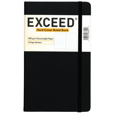 Exceed Medium Journal 100 GSM Paper, Narrow Ruled, 120 Pages, 5" x 8.25", Black, 86801