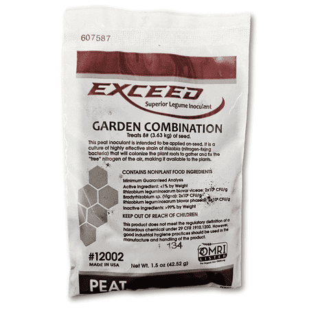 Exceed Pea & Bean Inoculant Organic Nitrogen Boost, Made in USA - 1.5 OZ