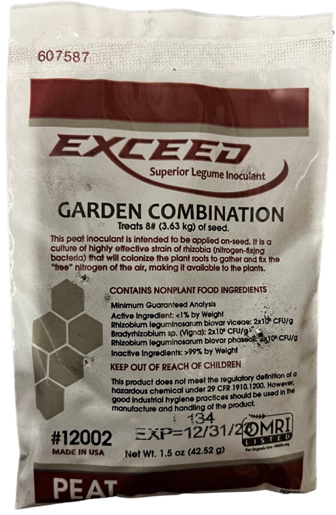Exceed Pea and Bean Inoculant Exceed Number 12001 Made in The USA