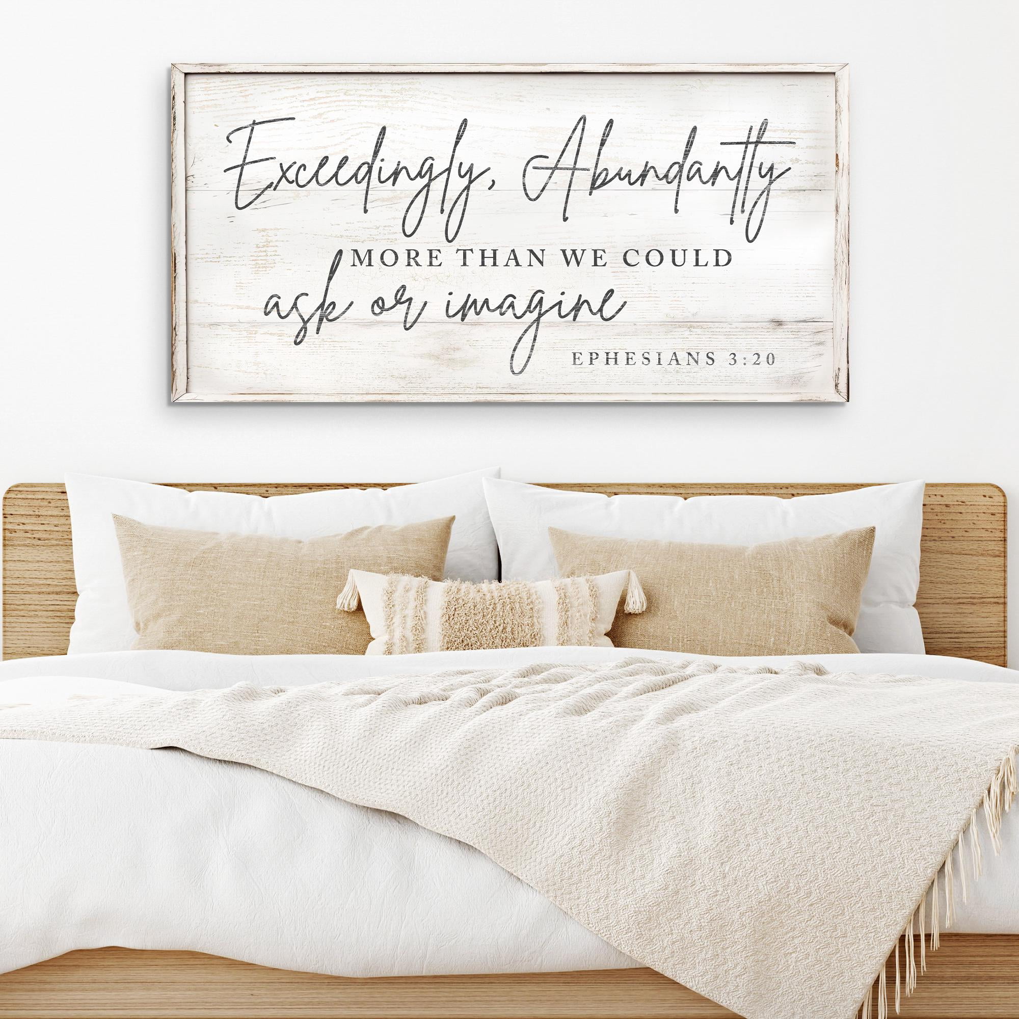 Sign In Poster Exceedingly Abundantly Faith Sign Ephesians 320 Bible Verse Wall Art ...