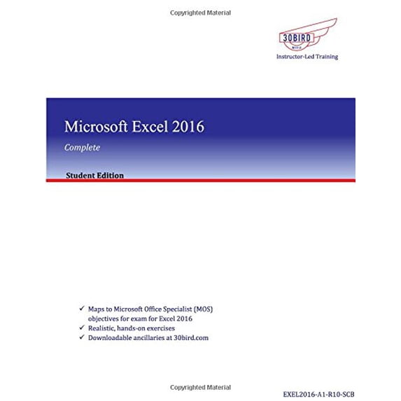 Pre-Owned Excel 2016 Complete - Microsoft Office Excel Training Book Student Edition - Color Print Paperback