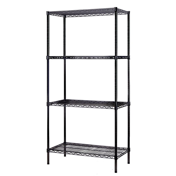 Excel NSF Multi-Purpose Heavy Duty 4-Tier NSF Wire Shelving Rack, 36 x 18 x 72-Inch, Black