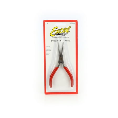 Excel Blades Soft Grip Needle Nose Pliers, 5.5 Inch Precision Tool Ideal for Jewelry Making, Bending Wire, and Working in Tight Areas
