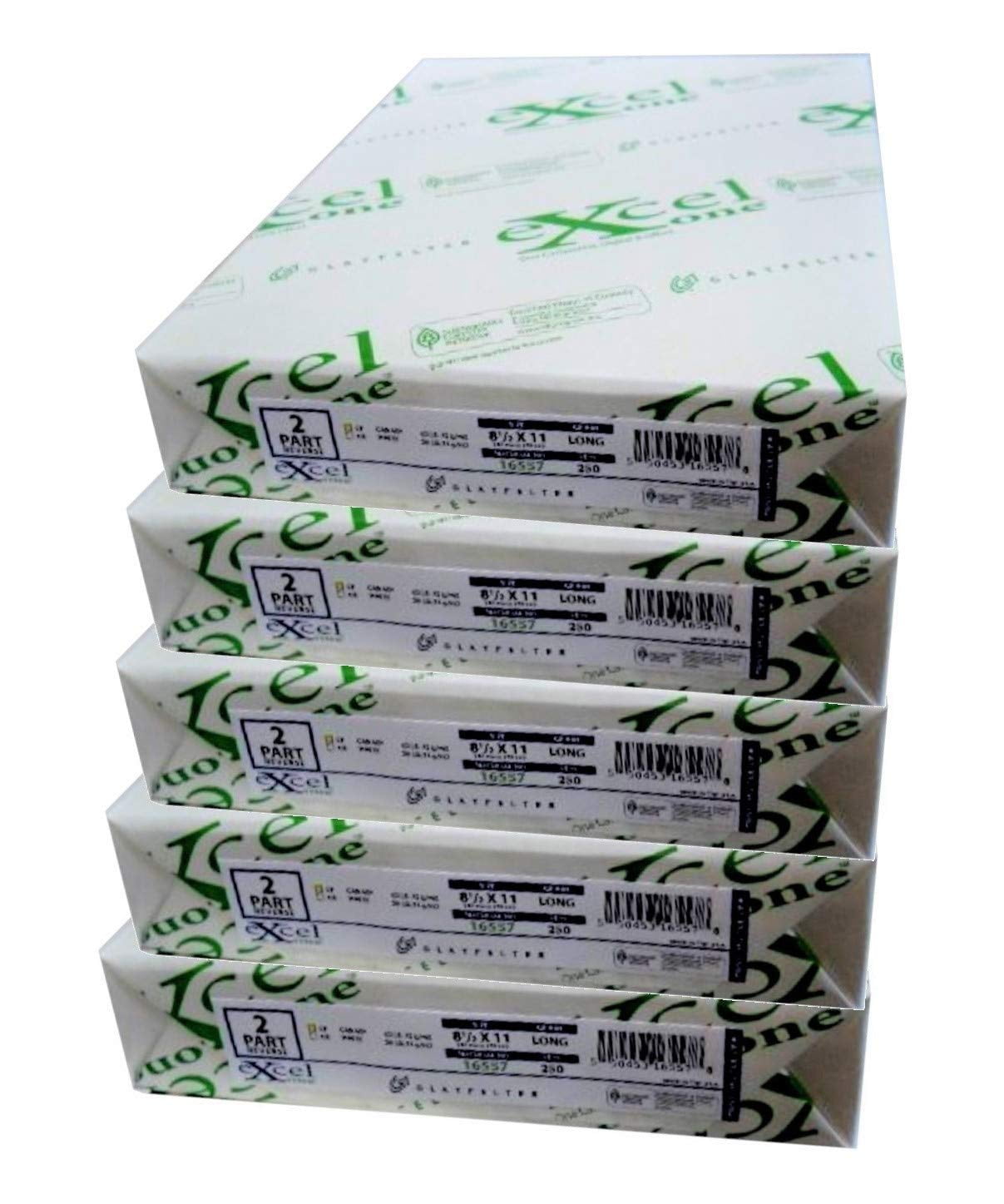 Excel Carbonless 2-Part Paper (Reversed - Canary Yellow / Bright White), 8-1/2" x 11", 250 Sets (500 Sheets) Per Ream (16557) - Five (5) Reams (1250 Sets)