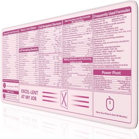 Excel Computer Desk Mat Excel Desk Mats with Shortcut Cheat Sheets