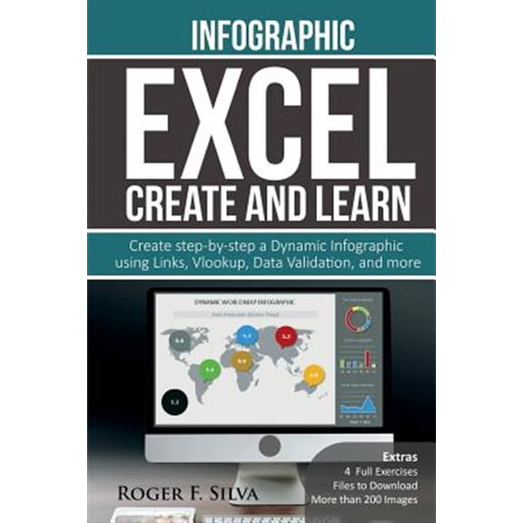 Pre-Owned Excel Create and Learn - Infographic: Create Step-By-Step a Dynamic Infographic Dashboard. More Than 200 Images And, 4 Exercises
