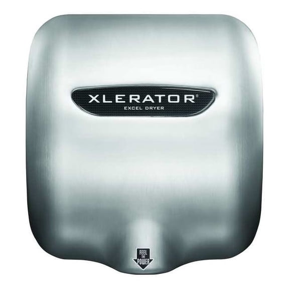 Automatic Hand Dryer, 8 sec Dry, 68 to 76, 110 to 120V AC, Silver, Brushed
