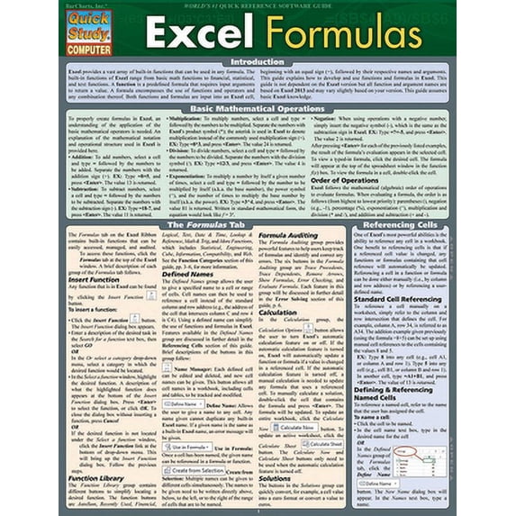 Pre-Owned Excel Formulas (Quick Study Computer) Paperback