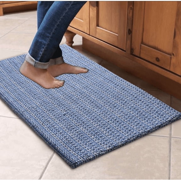 Excel Hometex 100% Cotton Kitchen Mat - High Quality Anti-Fatigue & Durable Skid-Resistant Foam Backing (18"x30")