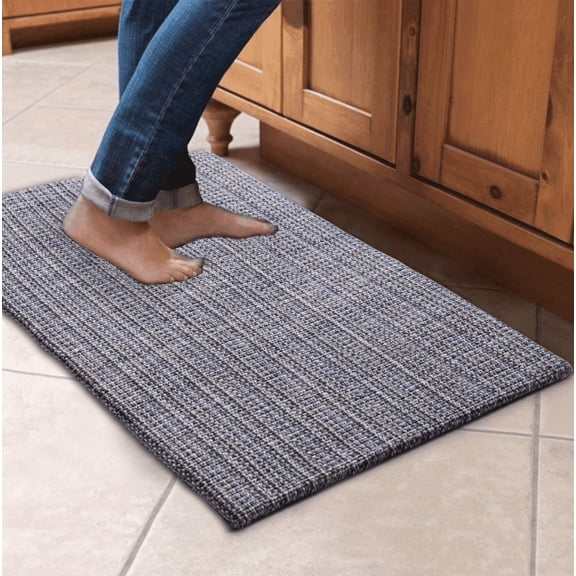 Excel Hometex 100% Cotton Kitchen Mat - High Quality Anti-Fatigue & Durable Skid-Resistant Foam Backing (18"x30")