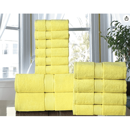 Excel Hometex 100% Luxurious Cotton 600 GSM 12PC Bath Towel Set