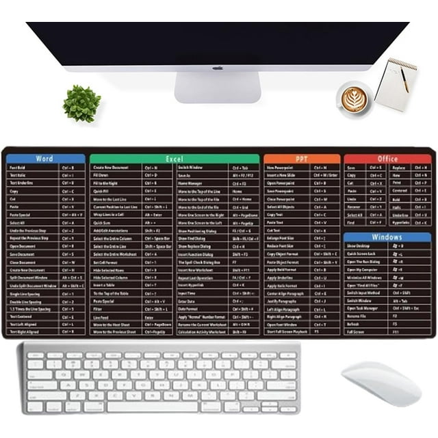 Excel Keyboard Shortcut Mouse Pad, Excel Cheat Sheet Desk Pad, Excel ...
