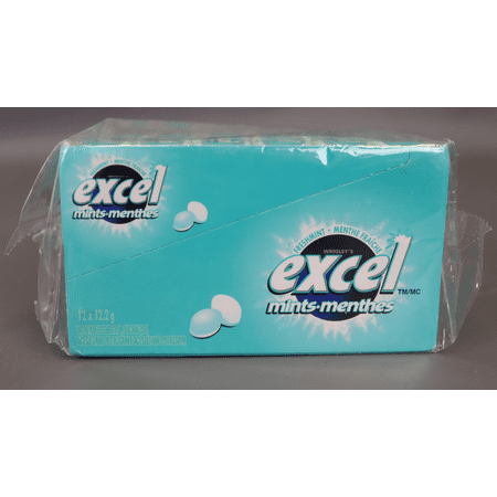 Excel Mints Fresh Mint, 12gm, 12 Count {Imported from Canada}