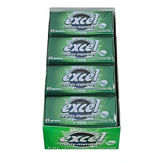 Excel Mints Spearmint, (34g/1.2 oz.), Tin, 8 Count