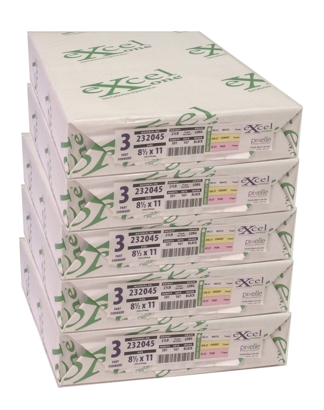 Excel One™ Carbonless 3Part Forward Paper (White/Canary/Pink), 8.5" x