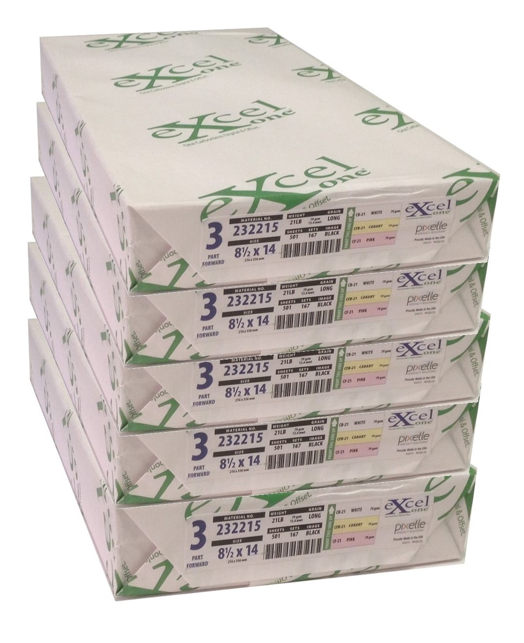 Excel One™ Carbonless 3Part Forward Paper (White/Canary/Pink), 8.5" x