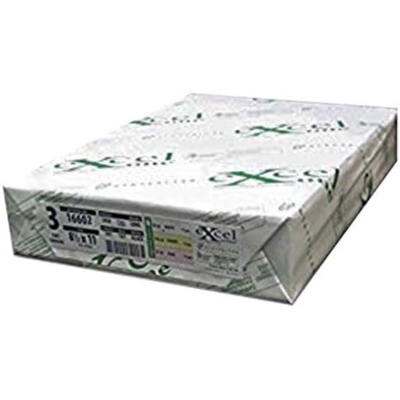 Excel One Carbonless 3-Part Reverse Paper (Bright White/Canary Yellow/Pink), 8.5" x 11" (16602) - One (1) Ream (167 Sets)$$Office