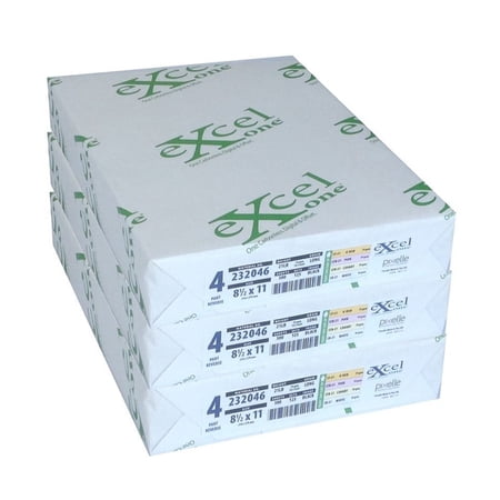 Excel One™ Carbonless 4-Part Reverse Paper (Gold/Pink/Canary/White), 8.5" x 11" (232046) - 125 Sets Per Ream - Three (3) Reams (375 Sets)