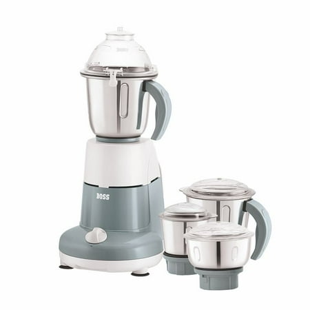 Excel Pro 3-Jar Mixer Grinder Kitchen Grinding Genius 750 Watt Powerful Motor, 3 Variable Speed with Incher, 110V,Grey