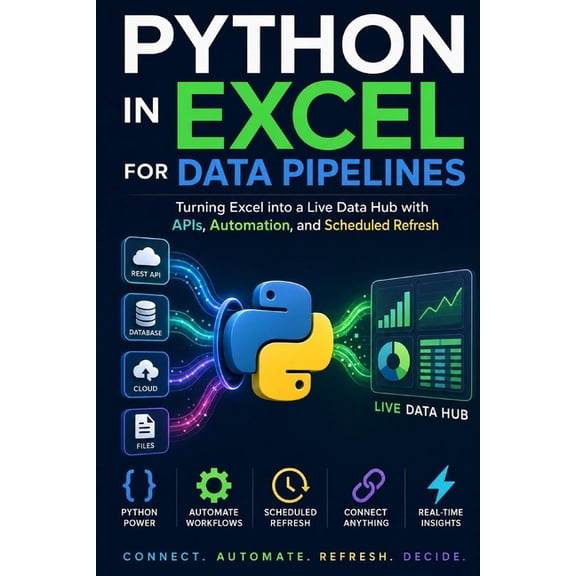 Excel with Python Python in Excel for Data Pipelines: Turning Excel into a Live Data Hub with APIs, Automation, and Scheduled Refresh, Book 10, (Paperback)