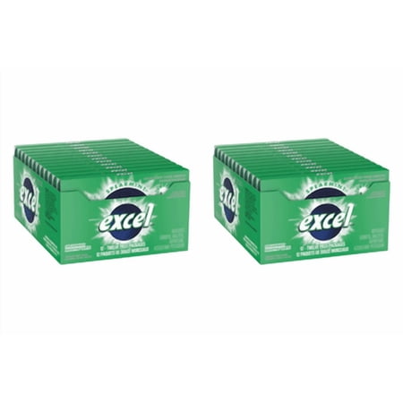 Excel Sugar-Free Gum, Spearmint, 12 Count (2 Pack) {Imported from Canada}