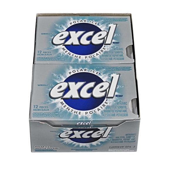 Excel Polar Ice Sugar-Free Pellet Gum 12ct (12-Pack) | Bulk Breath Freshening Gum