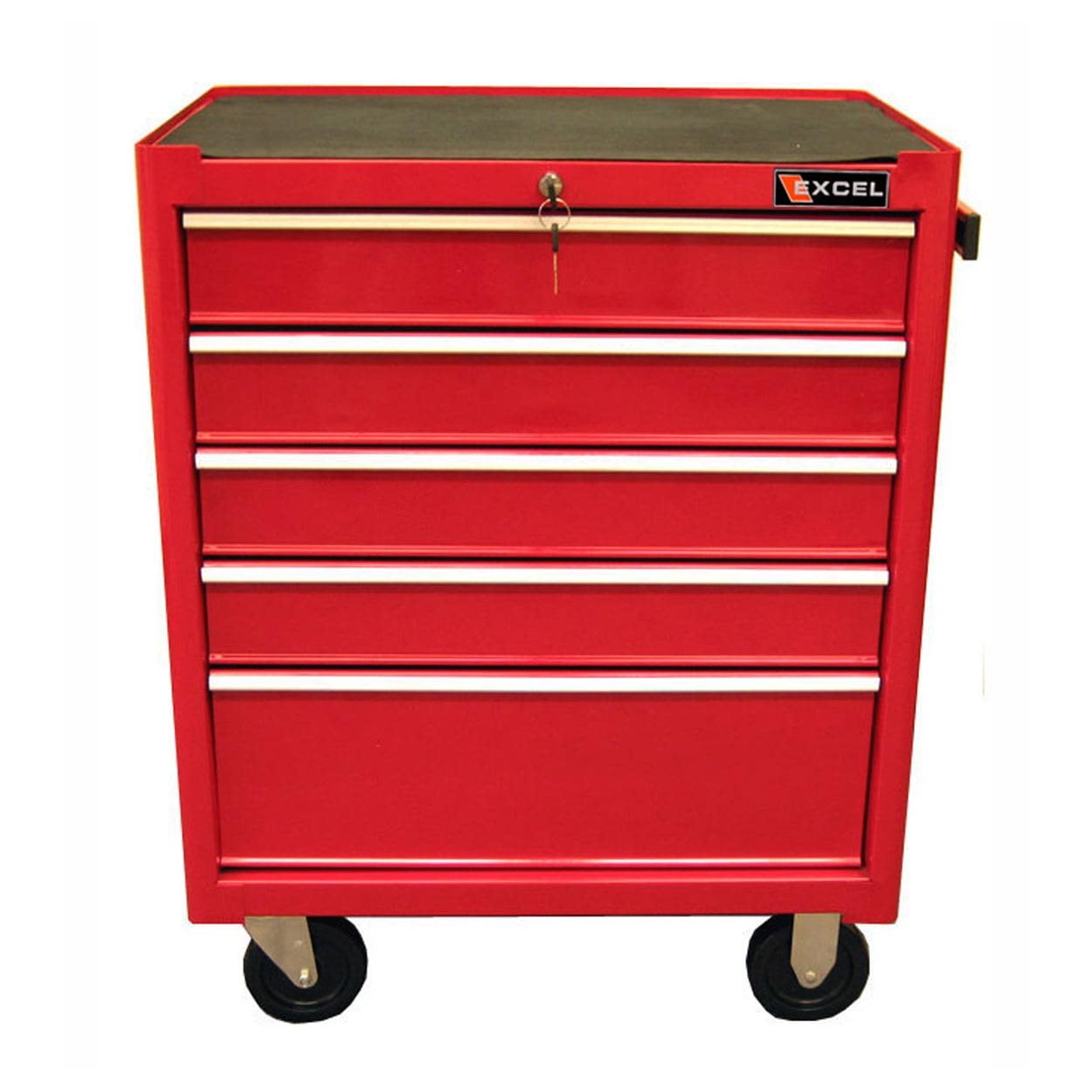 Excel Tool Boxes 5Drawer 27in Roller 66L 18W 34H
