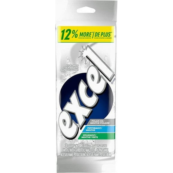 Excel Variety Pack 54-Pieces of Gum, 3 x 18ct {Imported from Canada}