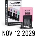 thumbnail image 1 of ExcelMark 1822 Date Stamp – Perfect for Shipping, Receiving, Expiration and Due Dates (Black Ink, Pink Mount), 1 of 9