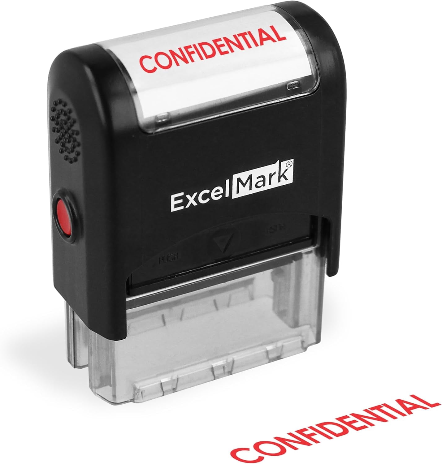 ExcelMark Confidential Self Inking Rubber Stamp - Red Ink