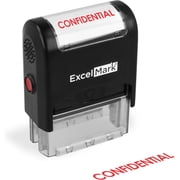 ExcelMark Confidential Self Inking Rubber Stamp - Red Ink