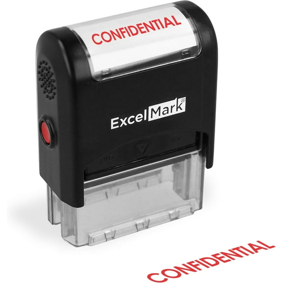ExcelMark 42A1539WEB-R Confidential Stamp, Self Inking Stamps, Red Ink Stamp