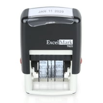 ExcelMark 7820 Self-Inking Rubber Date Stamp  Great for Shipping, Receiving, Expiration and Due Dates  Blue Ink