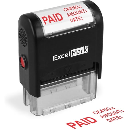 ExcelMark Paid with Check No., Amount, Date - ExcelMark Self Inking Rubber Stamp - A1848