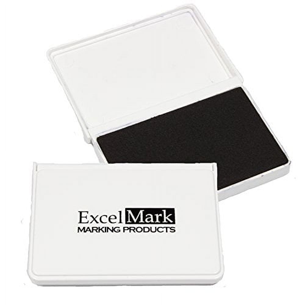 ExcelMark Black Ink Pad for Rubber Stamps 2-1/8 inch by 3-1/4 inch