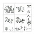 thumbnail image 1 of Circus Themed Engraved Wood Rubber Stamp Set   13 Pieces, 1 of 3