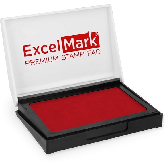 ExcelMark Ink Pad for Rubber Stamps 1-7/8" x 3-1/8"- Red