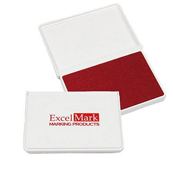 ExcelMark Ink Pad Ink Pads for Stamping, Stamp Pad for Rubber Stamps, Fingerprints, Red, 2-1/8 Inches X 3-1/4 Inches