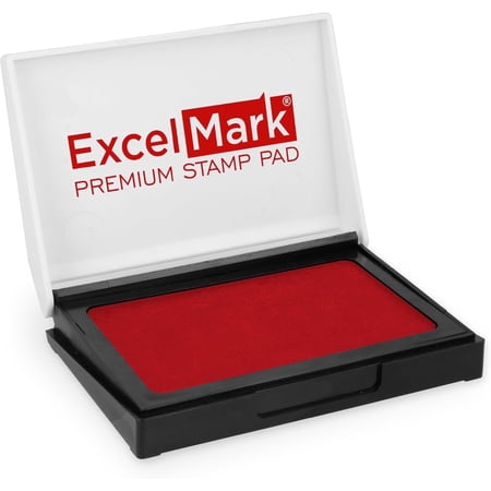 ExcelMark Ink Pad for Rubber Stamps 1-7/8" x 3-1/8"- Red