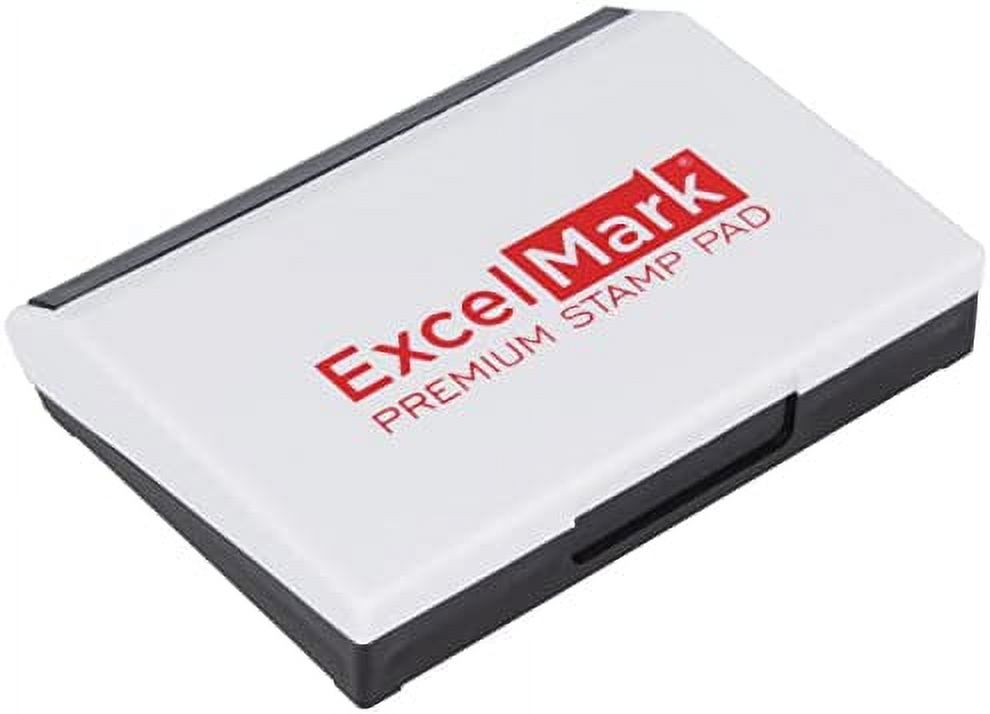 ExcelMark Ink Pads for Rubber Stamps Medium Size 25/8” by 41/4” (Red)