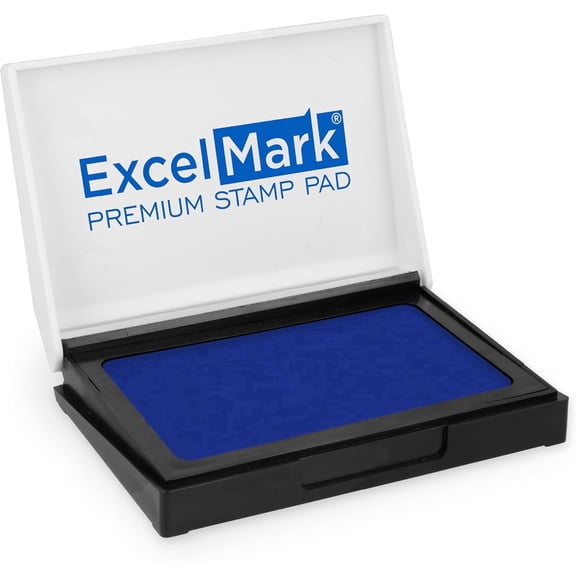 ExcelMark Ink Pad for Rubber Stamps 1-7/8" x 3-1/8"- Blue