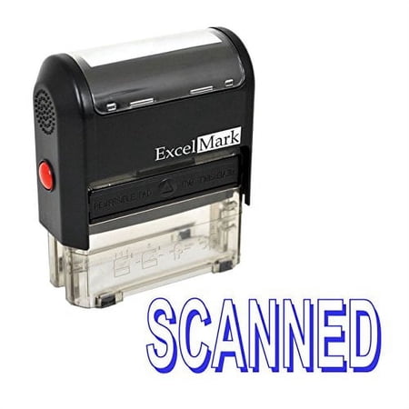 ExcelMark SCANNED Self-Inking Rubber Stamp - Blue Ink (A1539)