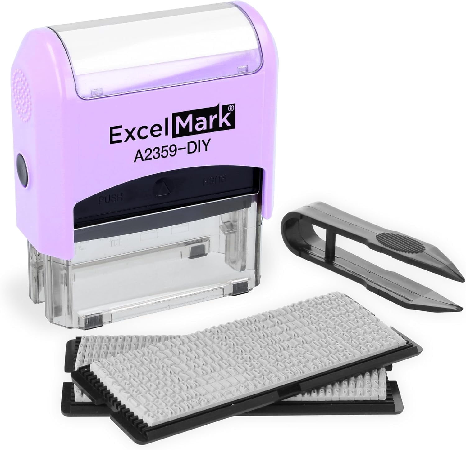 ExcelMark, Self-Inking DIY Rubber Stamp Kit, Purple - Walmart.com