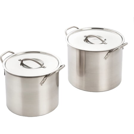 ExcelSteel 4 Piece Stock Pot Set 8QT & 12QT