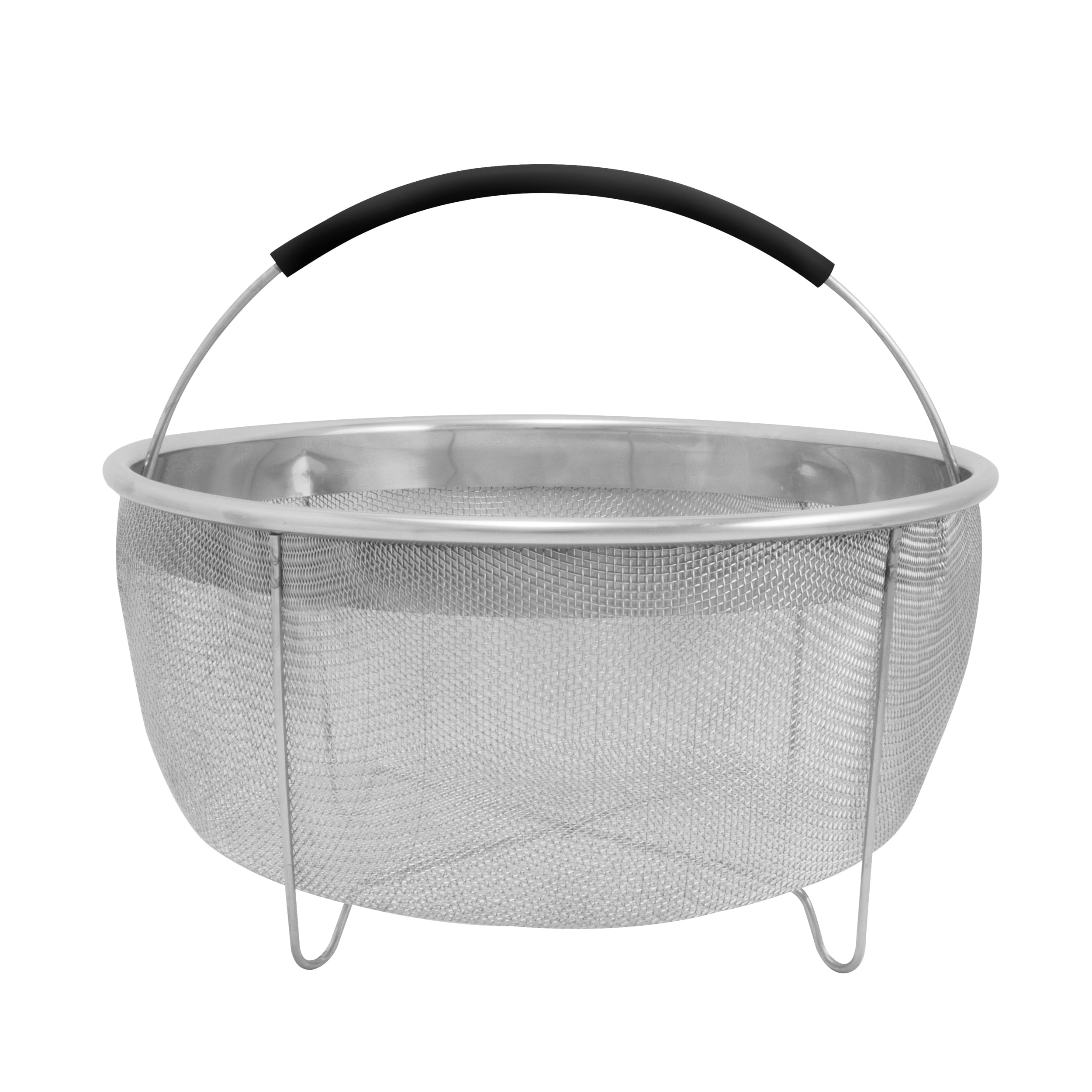 ExcelSteel 8.25" Stainless Steel Strainer Basket with Black Handle